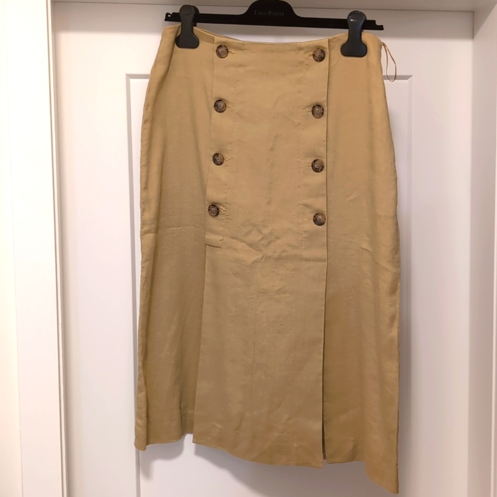 Massimo Dutti Tan Midi Skirt